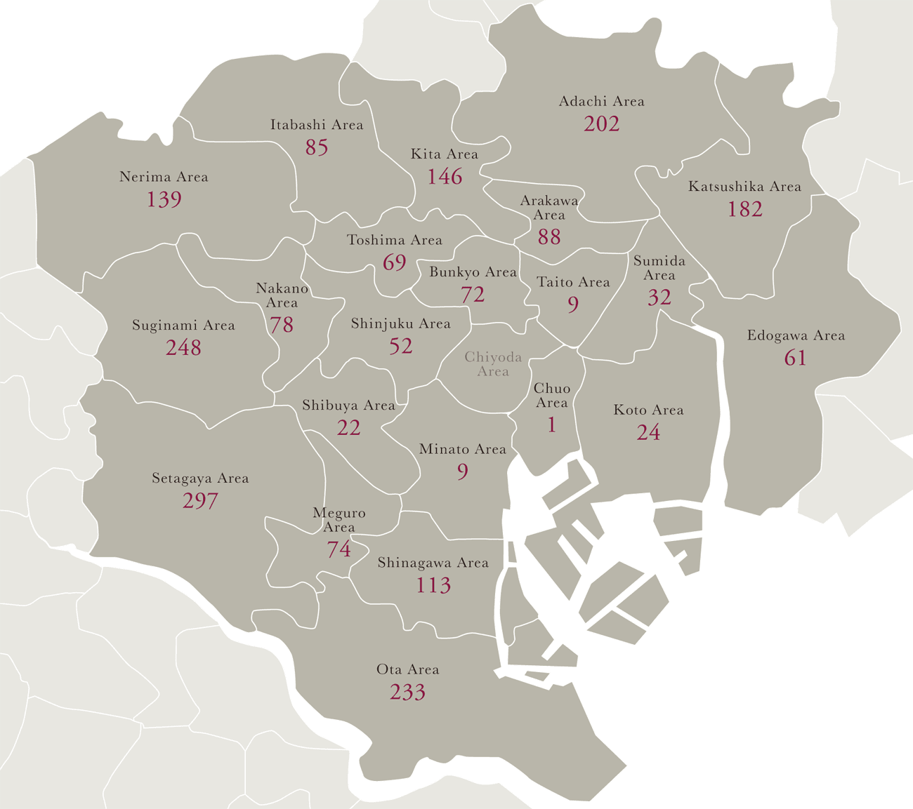 モリモトホーム［エリア別供給戸数］